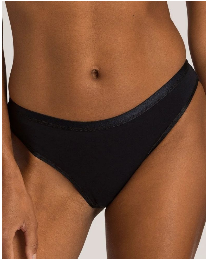 Slip mini femme Hanro Cotton Sensation (Noir)