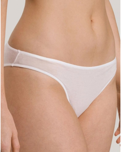 Slip mini femme 100% coton Hanro Ultralight (Blanc)