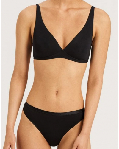 Sujetador sin aros Hanro Cotton Sensation (Negro)