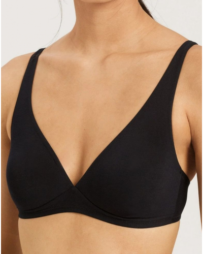 Sujetador sin aros Hanro Cotton Sensation (Negro)