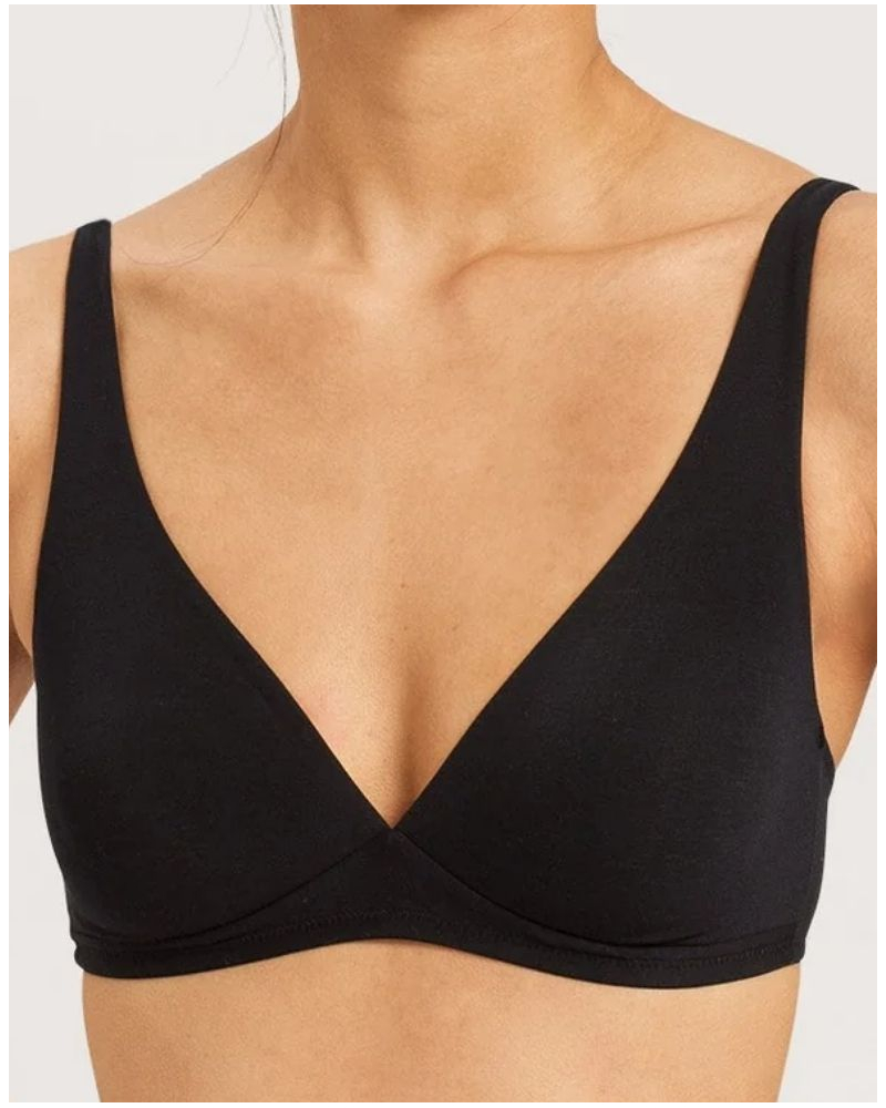Sujetador sin aros Hanro Cotton Sensation (Negro)