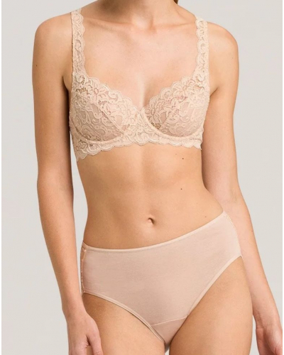 Calzoncillos midi para mujer 100% algodón Hanro Moments (Beige)