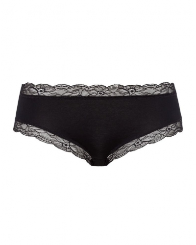 Calzoncillos mujeres de algodón encaja cintura baja Hanro Cotton Lace (Negro)