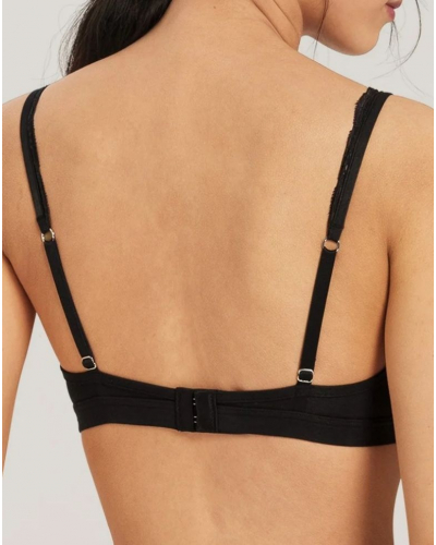 Sujetador sin aros de algodón Hanro Cotton Lace (Negro)