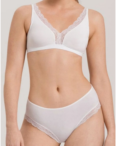 Sujetador sin aros de algodón Hanro Cotton Lace (Blanco)