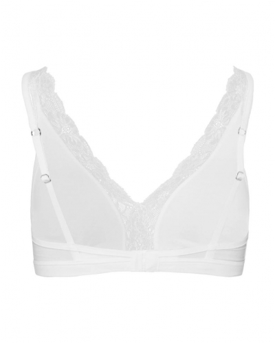 Soutien-gorge coton sans armature Hanro Cotton Lace (Blanc)