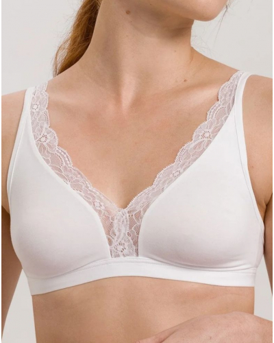 Sujetador sin aros de algodón Hanro Cotton Lace (Blanco)