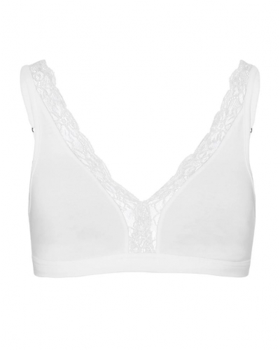 Cotton wireless bra Hanro Cotton Lace (White)