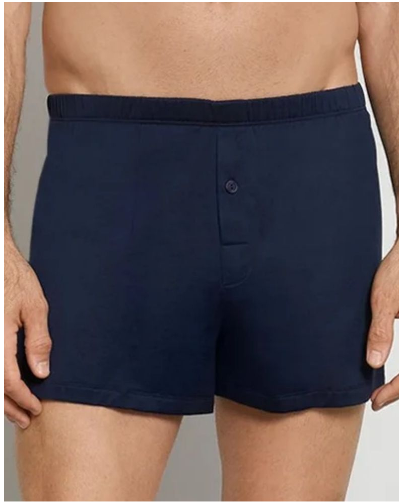 Caleçon homme boutonné 100% Coton Hanro Cotton Sporty (Marine)