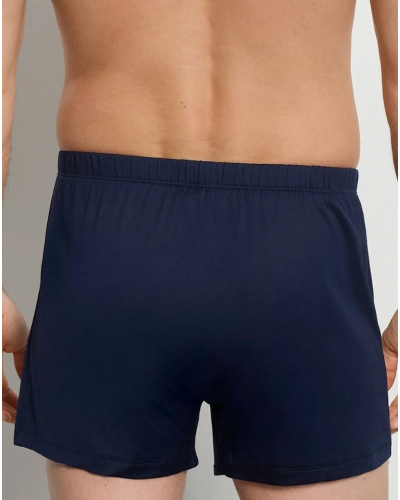Caleçon homme boutonné 100% Coton Hanro Cotton Sporty (Marine)