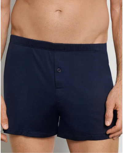 Caleçon homme boutonné 100% Coton Hanro Cotton Sporty (Marine)