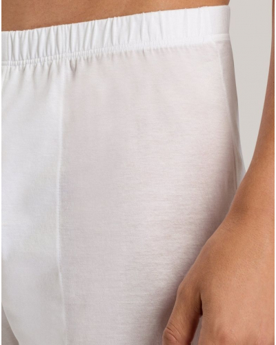Bóxers largos hombres abotonado 100% Algodón Hanro Cotton Sporty (Blanco)
