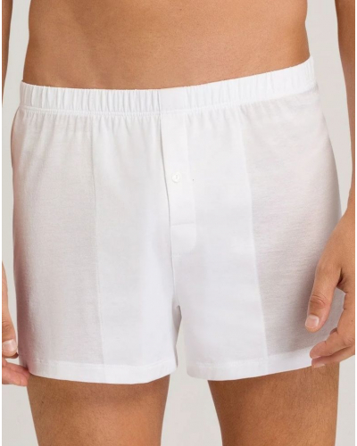 Bóxers largos hombres abotonado 100% Algodón Hanro Cotton Sporty (Blanco)