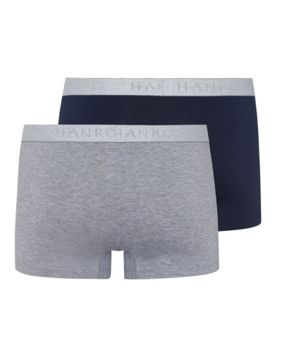 Lot de 2 shortys homme coton Hanro Cotton Essentials (Light Melange/Deep Navy)