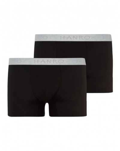 Paquete de 2 shortys hombres de algodón Hanro Cotton Essentials (Negro)