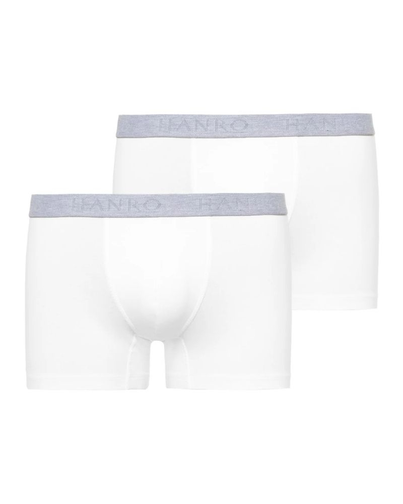 Paquete de 2 shortys hombres de algodón Hanro Cotton Essentials (Blanco)