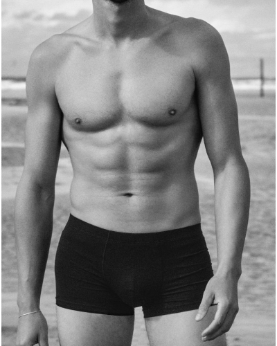 Bóxers hombres de algodón corto Hanro Cotton Sensation (Negro)