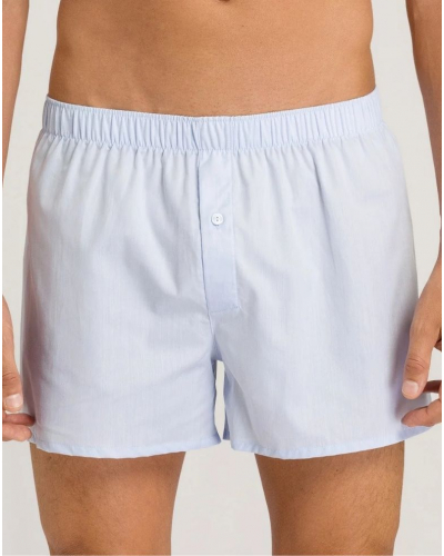 Men boxer shorts 100% Cotton Hanro Fancy Woven (Ciel)
