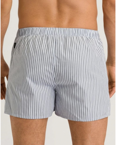 Bóxers largos hombres 100% Algodón Hanro Fancy Woven (Light Stripe Grey)