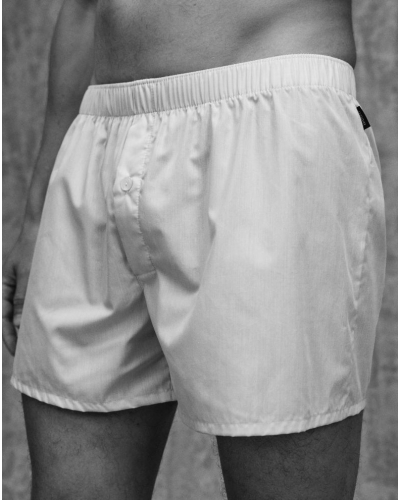 Men boxer shorts 100% Cotton Hanro Fancy Woven (White)