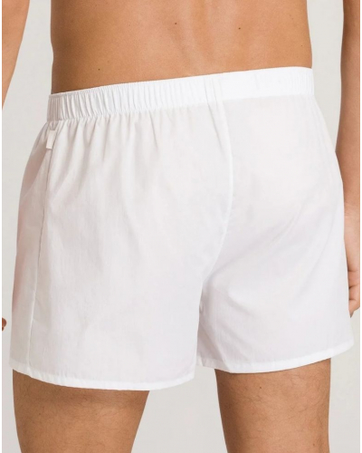 Bóxers largos hombres 100% Algodón Hanro Fancy Woven (Blanco)