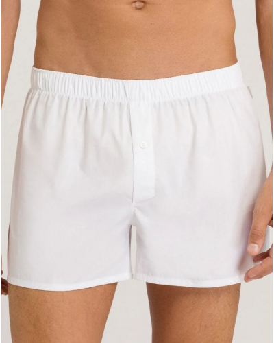 Bóxers largos hombres 100% Algodón Hanro Fancy Woven (Blanco)
