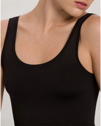 Women tank top wide straps Hanro Touch Feeling (Black)