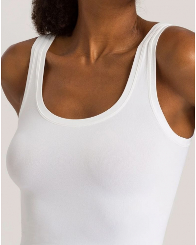 Women tank top wide straps Hanro Touch Feeling (White)