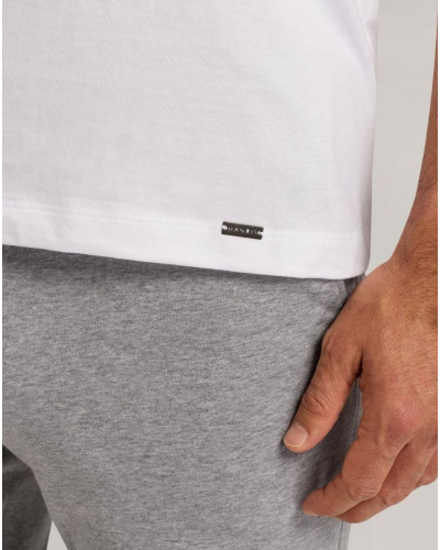 T-shirt homme 100% coton manches courtes Hanro Living Shirts (Blanc)