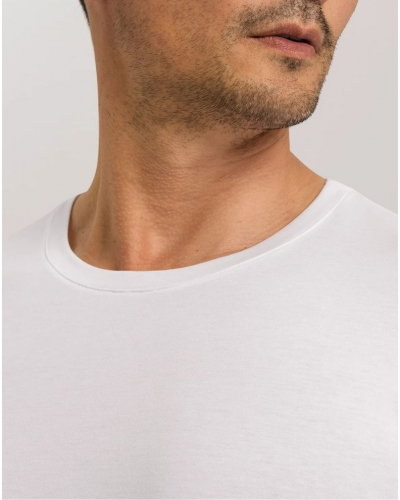 Camiseta 100% algodón mangas cortas hombres Hanro Living Shirts (Blanco)