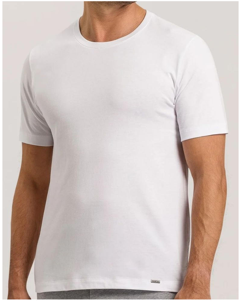 Camiseta 100% algodón mangas cortas hombres Hanro Living Shirts (Blanco)
