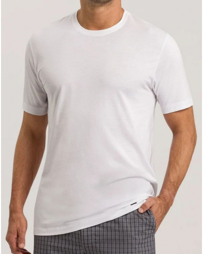 T-shirt homme 100% coton manches courtes Hanro Night & Day (Blanc)