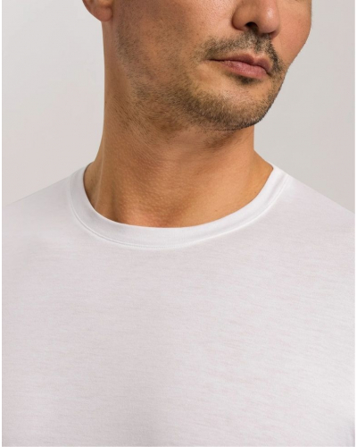 Camiseta hombres 100% algodón mangas cortas Hanro Night & Day (Blanco)