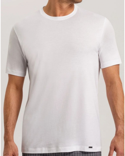 100% Cotton men short-sleeved t-shirt Hanro Night & Day (White)