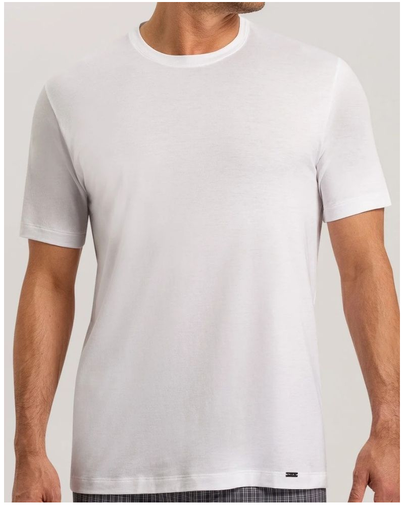T-shirt homme 100% coton manches courtes Hanro Night & Day (Blanc)