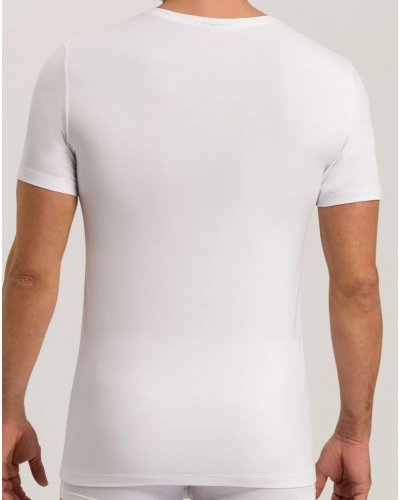 Men cotton v-neck short-sleeved t-shirt Hanro Cotton Superior (White)