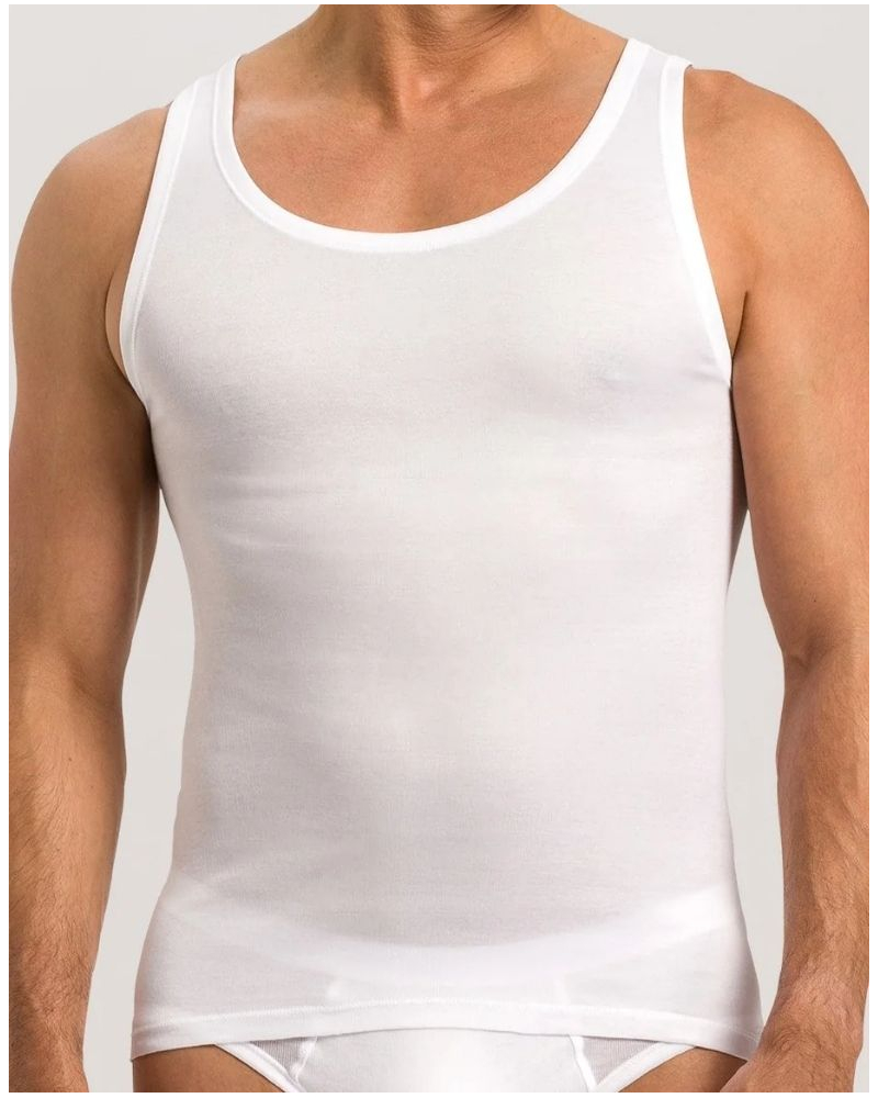 Débardeur homme 100% Coton Hanro Cotton Pure (Blanc)