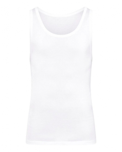 Men 100% Cotton tank top Hanro Cotton Pure (White)
