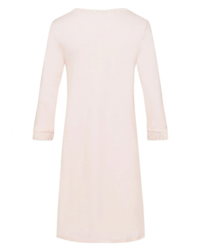 Chemise de nuit femme 100% Coton interlock manches 3/4 Hanro Moments (Crystal Pink)