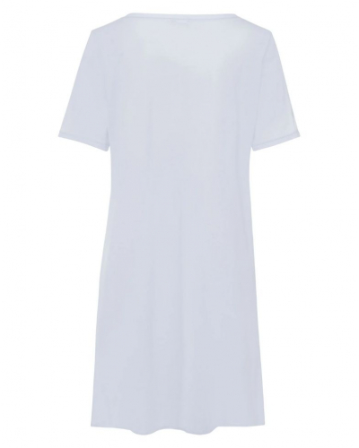 Mujeres camisón 100% algodón mangas cortas Hanro Cotton Deluxe (Blue Glow)