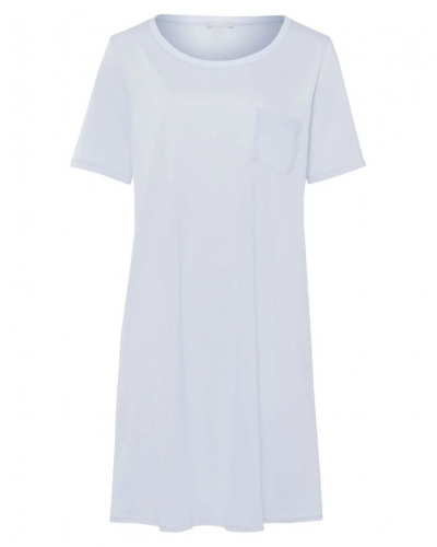 Mujeres camisón 100% algodón mangas cortas Hanro Cotton Deluxe (Blue Glow)