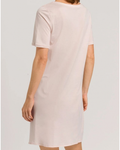 Women 100% Cotton short-sleeved nightgown Hanro Cotton Deluxe (Crystal Pink)