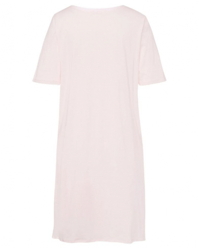 Women 100% Cotton short-sleeved nightgown Hanro Cotton Deluxe (Crystal Pink)