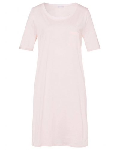 Women 100% Cotton short-sleeved nightgown Hanro Cotton Deluxe (Crystal Pink)