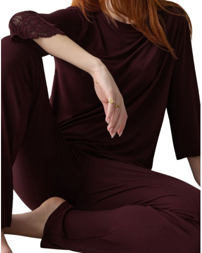 3/4 Sleeve modal top pajama Nuit Triumph (Claret)