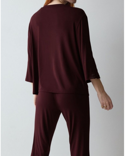 3/4 Sleeve modal top pajama Nuit Triumph (Claret)