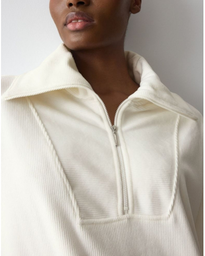 Sweat-shirt velours à manches longues Nuit Triumph (Silk White)