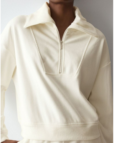 Velvet long-sleeved sweatshirt Nuit Triumph (Silk White)
