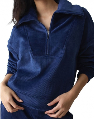 Velvet long-sleeved sweatshirt Nuit Triumph (Admiral)