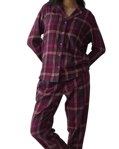Pyjama Boyfriend 100% coton Nuit Triumph (Red Dark Comb)